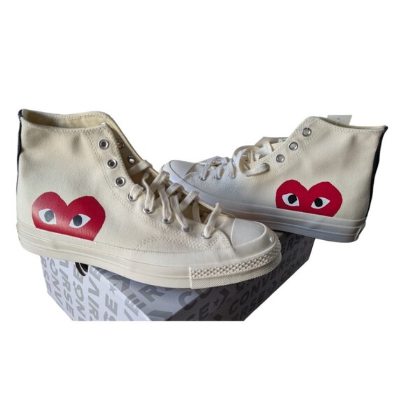 NEW Converse x Comme des Garçons High Top Sneakers - Picture 11 of 14